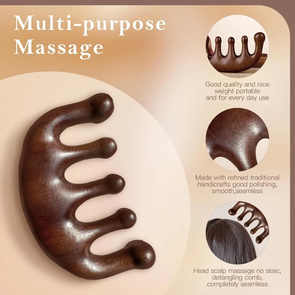 Wide Tooth Wooden Scalp Massager - Image 4