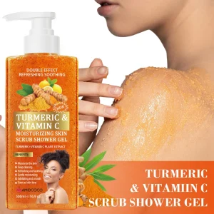 Amococo 2 Pcs Turmeric Vitamin C Body Scrub Shower Gel 500ml