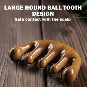 Wide Tooth Wooden Scalp Massager - Thumbnail Image 5