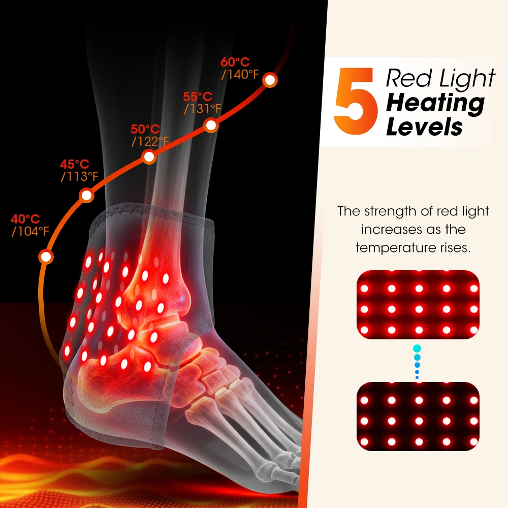 Red Light Cordless Heated Ankle Massager - Image 2