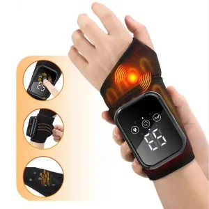 Rechargeable Wrist Heating Pad With Massage 3 Temperature & 3 Vibration Levels Adjustable, For Wrist & Ankle Relaxation, Suitable For Home, Gift, Work, Travel, Left & Right Hand