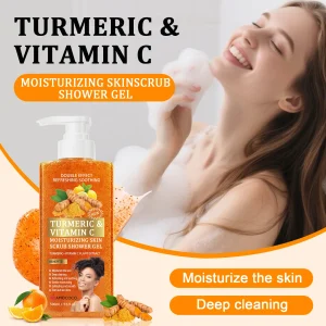Amococo 2 Pcs Turmeric Vitamin C Body Scrub Shower Gel 500ml - Thumbnail Image 6