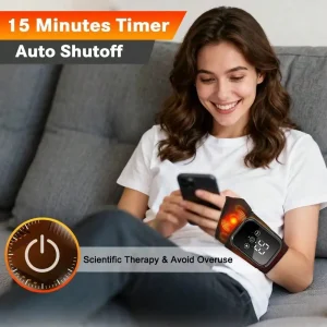 Rechargeable Wrist Heating Pad With Massage 3 Temperature & 3 Vibration Levels Adjustable, For Wrist & Ankle Relaxation, Suitable For Home, Gift, Work, Travel, Left & Right Hand - Thumbnail Image 3