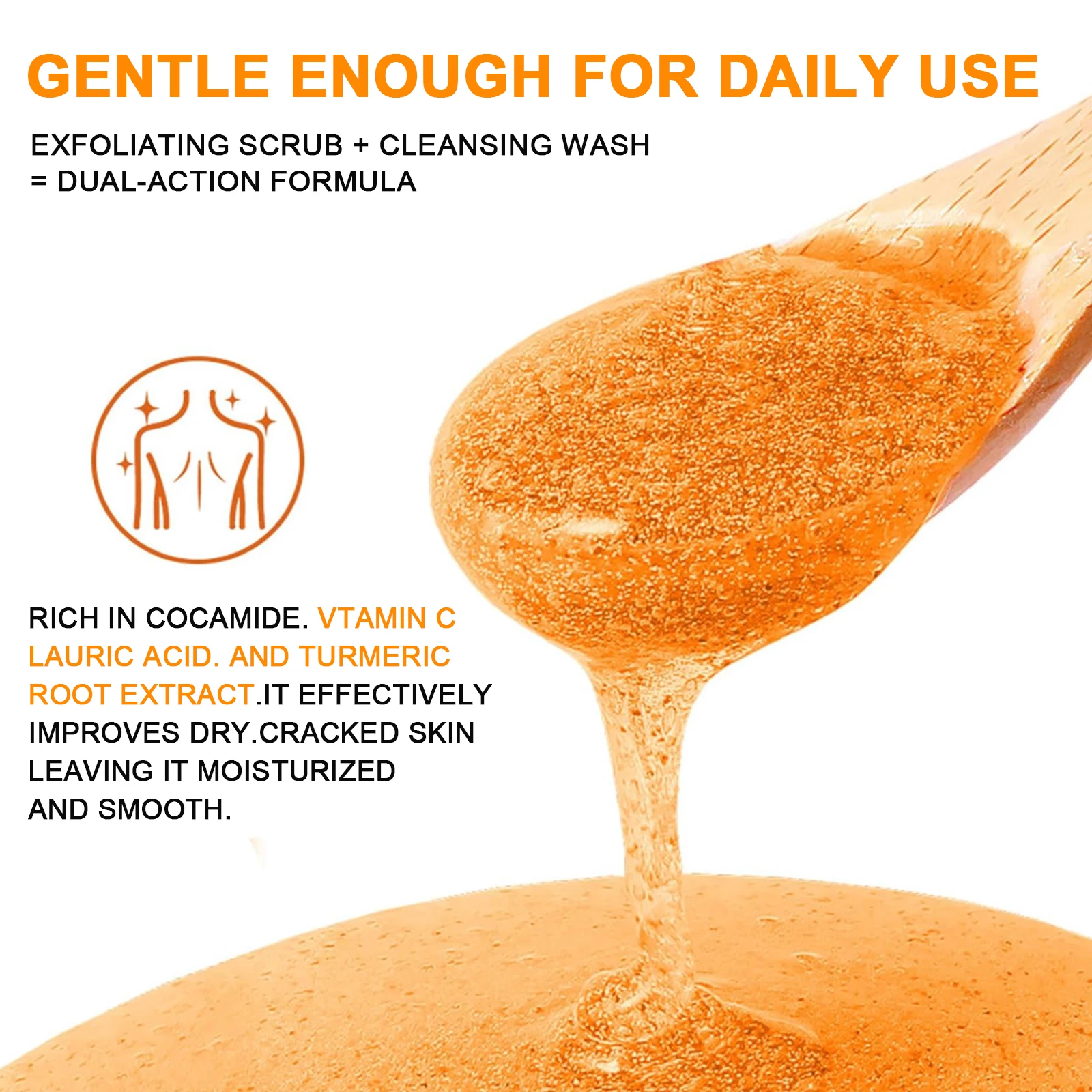 Amococo 2 Pcs Turmeric Vitamin C Body Scrub Shower Gel 500ml - Image 5
