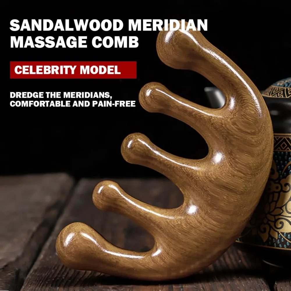 Wide Tooth Wooden Scalp Massager - Image 2