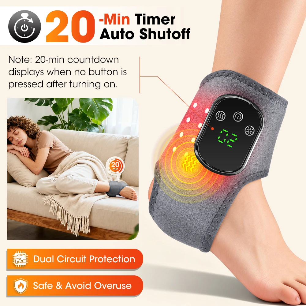 Red Light Cordless Heated Ankle Massager - Image 1
